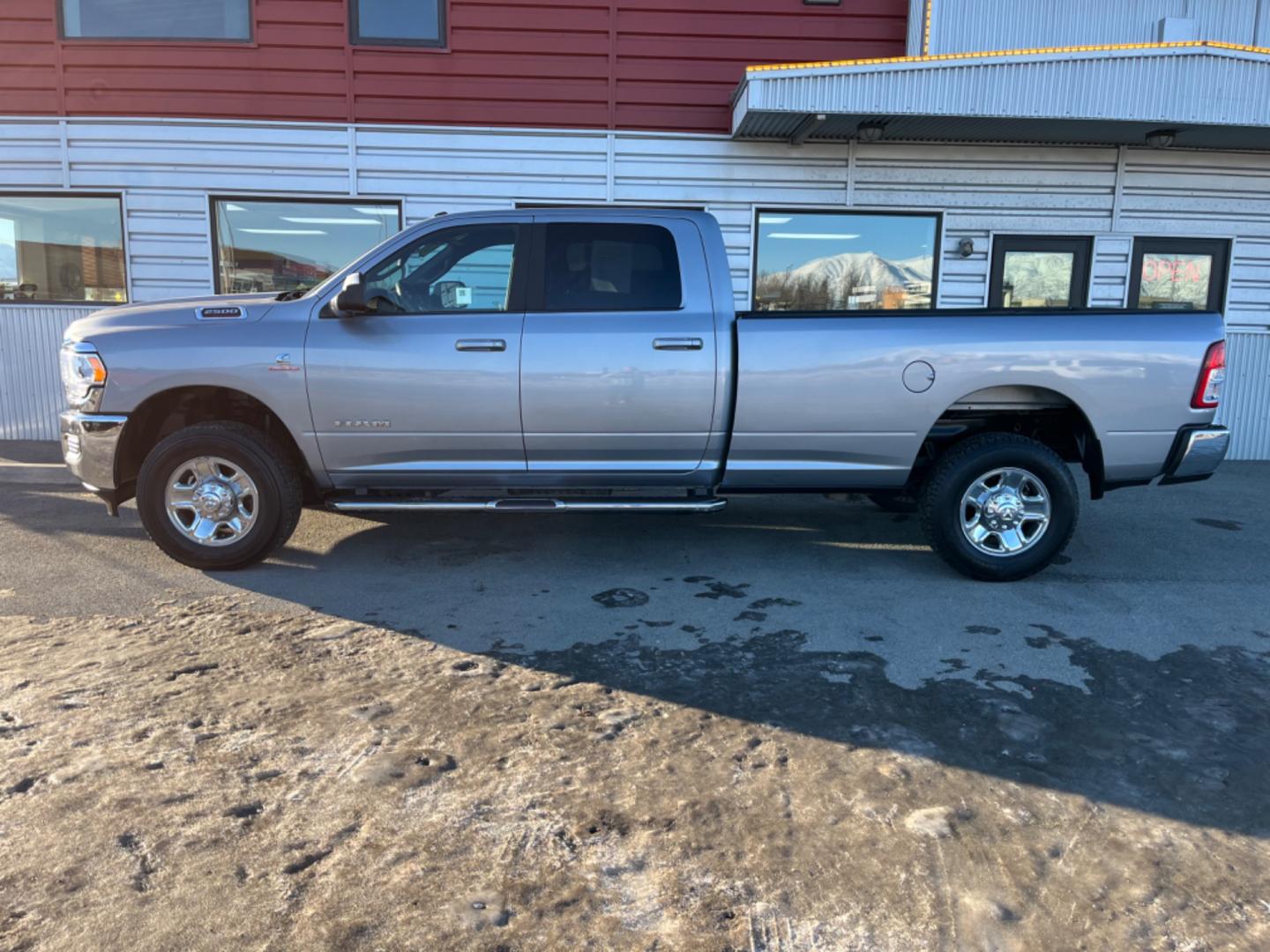 2021 Silver /Black RAM 2500 Tradesman Crew Cab LWB 4WD (3C6UR5JL3MG) with an 6.7L L6 OHV 24V TURBO DIESEL engine, 6A transmission, located at 1960 Industrial Drive, Wasilla, 99654, (907) 274-2277, 61.573475, -149.400146 - Photo#0